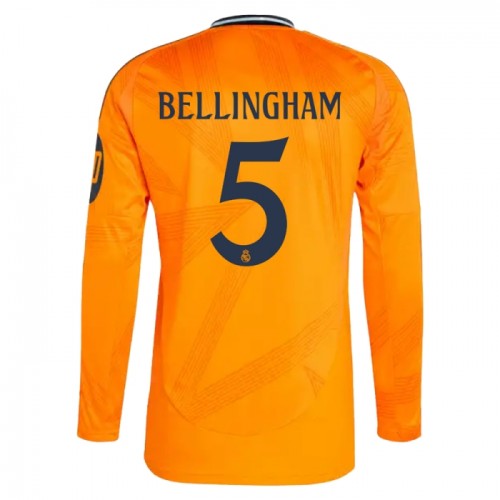 Fotbollskläder Real Madrid Bellingham 5 Bortatröja 2024-25 - Långärmad Fotbollskläder Real Madrid Bellingham 5 Bortatröja 2024-25 - Långärmad